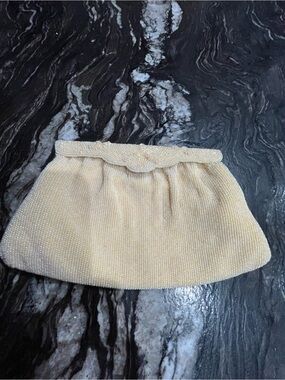 Vintage Walborg Cream Beaded Clutch Wristlet madein Japan feminine glam